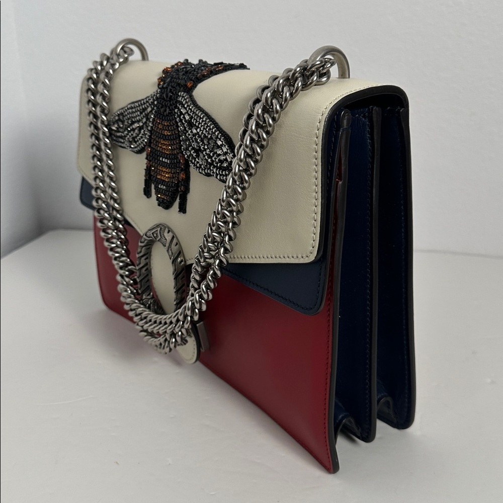 💯Authentic Gucci Dionysus Bee Embellished Leather Chain Shoulder Bag🍀 - Picture 16 of 17